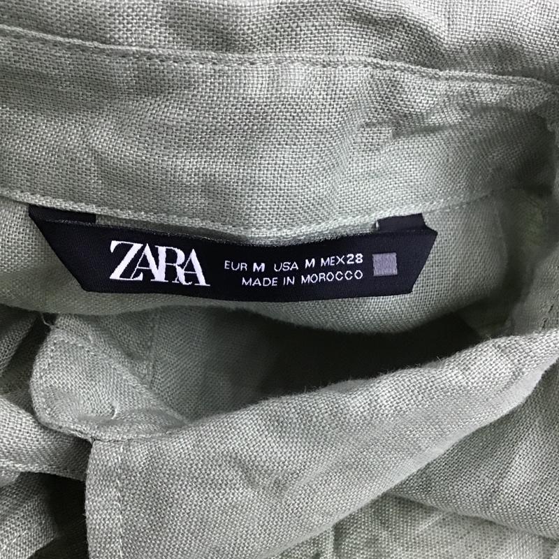ザラ ZARA シャツ、ブラウス 長袖 長袖シャツ カラーシャツ ポケットシャツ 長袖カットソー M 無地 カーキ / カーキ / レディース USED 古着 中古 10104948