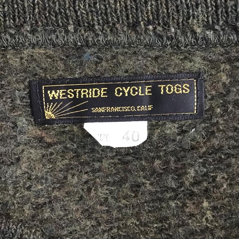 ウエストライド WESTRIDE ニット、セーター 長袖 長袖ニット リブニット セーター Vネックカットソー 40 無地 カーキ / カーキ / メンズ USED 古着 中古 10104973