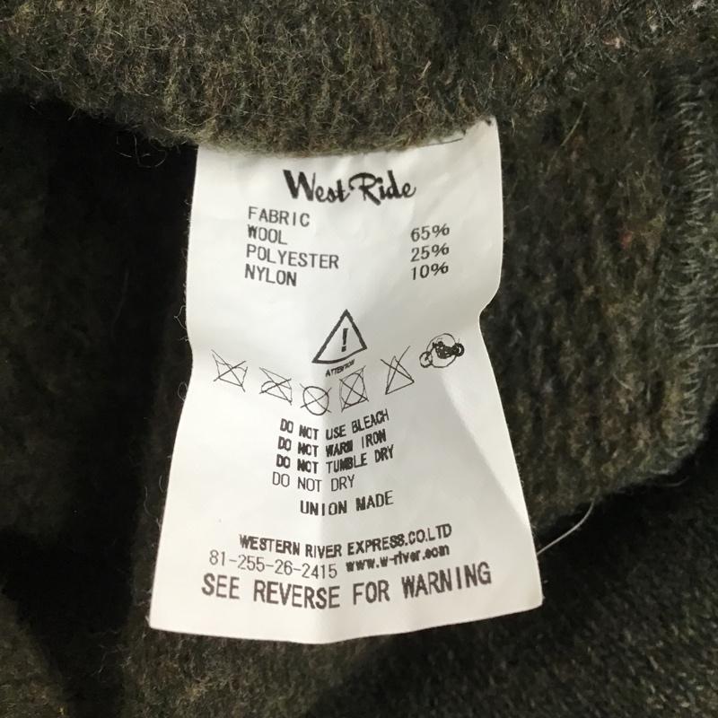 ウエストライド WESTRIDE ニット、セーター 長袖 長袖ニット リブニット セーター Vネックカットソー 40 無地 カーキ / カーキ / メンズ USED 古着 中古 10104973