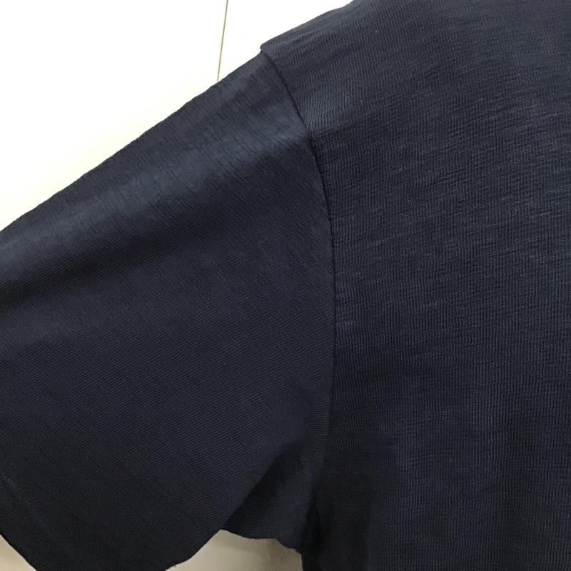 アベイシングエイプ A BATHING APE Tシャツ 半袖 半袖カットソー 刺繍Tシャツ クルーネックカットソー alphaindustries コラボ M ロゴ、文字 紺 / ネイビー / メンズ USED 古着 中古 10104975