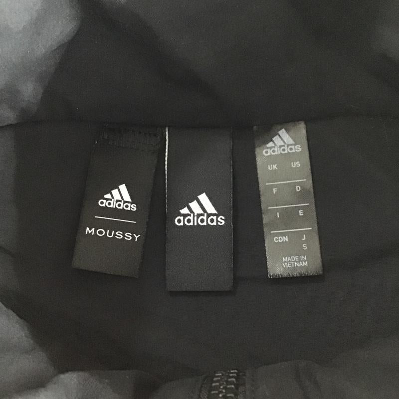 アディダス adidas ジャケット、上着 ジャケット、ブレザー FT1739 adidas×MOUSSY コラボ ナイロンジャケット ジップアップジャケット S ロゴ、文字 黒 / ブラック / レディース USED 古着 中古 10104995