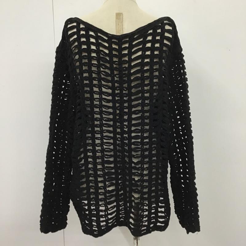 セレクトモカ select MOCA カットソー 長袖 10009584 長袖カットソー 編み込みカットソー Vネック FREE 無地 黒 / ブラック /  レディース USED 古着 中古 10105001