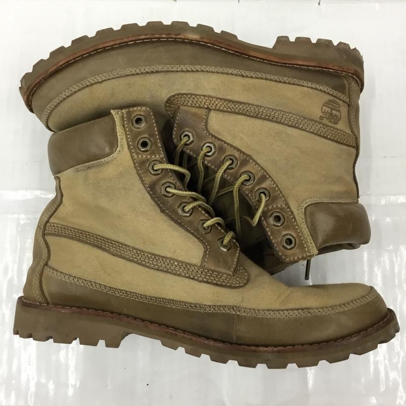 ティンバーランド Timberland ブーツ ショートブーツ 96572 Earthkeepers レースアップ 8.5W 箱有 US:8.5 ワンポイント ベージュ / ベージュ / メンズ USED 古着 中古 10105004