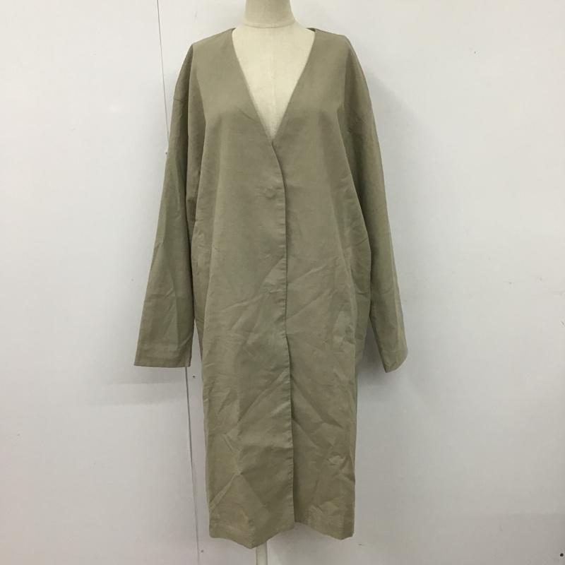スタディオクリップ studio CLIP ジャケット、上着 ジャケット、ブレザー MC182007-1 リネンコート アウター ノーカラージャケット L 無地 ベージュ / ベージュ / レディース USED 古着 中古 10105014