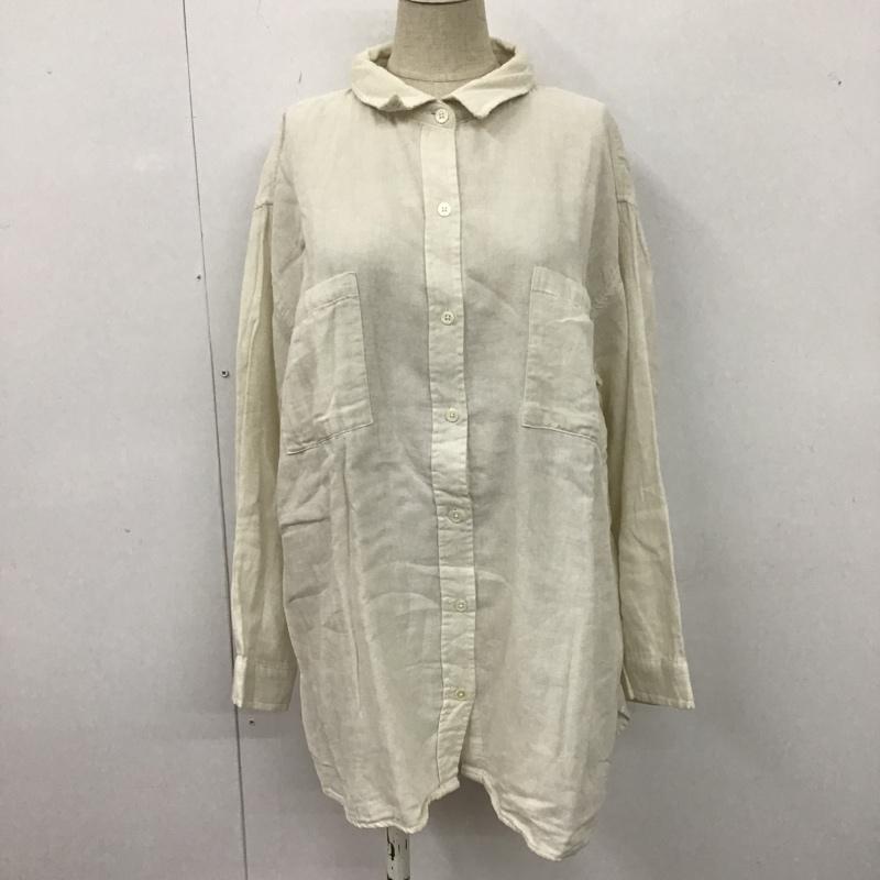 スタディオクリップ studio CLIP シャツ、ブラウス 長袖 SK199018-1 ガーゼシャツ 長袖シャツ カラーカジュアルシャツ L 無地 白 / ホワイト / レディース USED 古着 中古 10105019