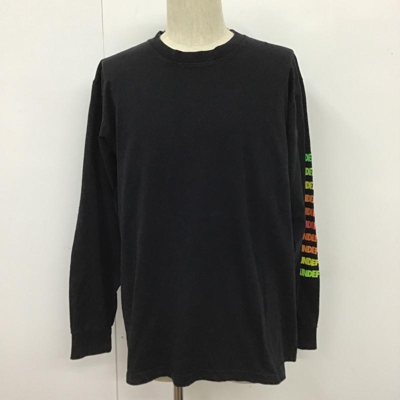 アンディフィーテッド UNDEFEATED カットソー 長袖 190077001013 長袖Tシャツ クルーネックカットソー プリント長袖カットソー M ロゴ、文字 黒 / ブラック / メンズ USED 古着 中古 10105021