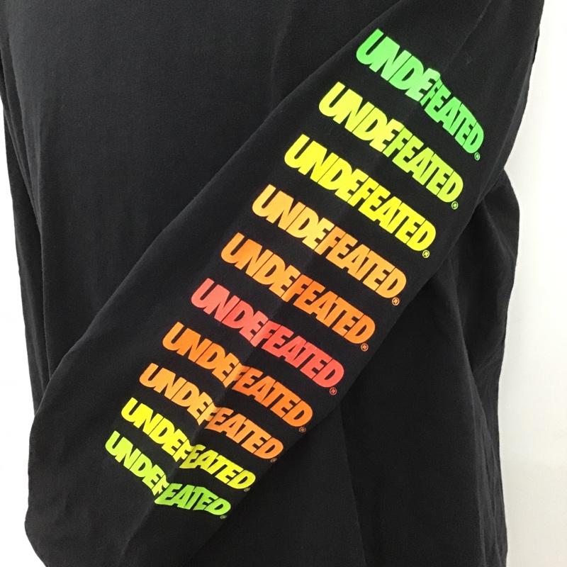 アンディフィーテッド UNDEFEATED カットソー 長袖 190077001013 長袖Tシャツ クルーネックカットソー プリント長袖カットソー M ロゴ、文字 黒 / ブラック / メンズ USED 古着 中古 10105021