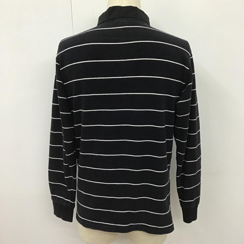 サイラス SILAS カットソー 長袖 長袖ポロシャツ ボーダー カラーシャツ カジュアルシャツ L ボーダー柄 黒 / ブラック / メンズ USED 古着 中古 10105025