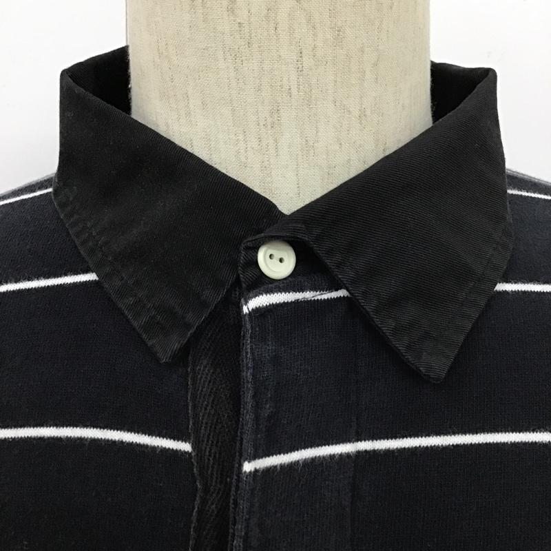 サイラス SILAS カットソー 長袖 長袖ポロシャツ ボーダー カラーシャツ カジュアルシャツ L ボーダー柄 黒 / ブラック / メンズ USED 古着 中古 10105025