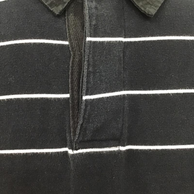 サイラス SILAS カットソー 長袖 長袖ポロシャツ ボーダー カラーシャツ カジュアルシャツ L ボーダー柄 黒 / ブラック / メンズ USED 古着 中古 10105025