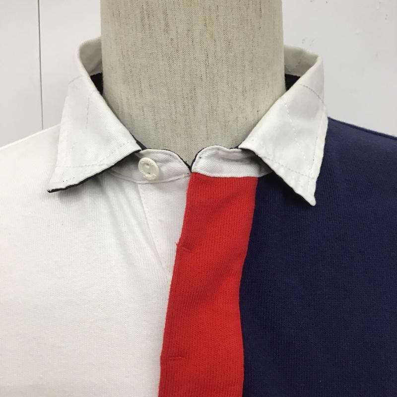 トミーヒルフィガー TOMMY HILFIGER カットソー 長袖 長袖カットソー カラーネックカットソー ロングスリーブカットソー 長袖ポロシャツ M ロゴ、文字 白 / ホワイト / X 赤 / レッド / X 紺 / ネイビー / メンズ USED 古着 中古 10105026
