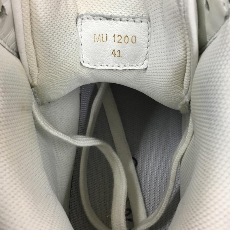セリーヌ CELINE スニーカー スニーカー MU1200 CT-01 ハイカット 41 箱有 ロゴ、文字 白 / ホワイト / X 黒 / ブラック / メンズ USED 古着 中古 10105037