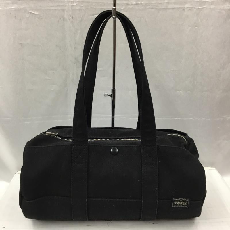 ポーター PORTER ハンドバッグ ハンドバッグ ドラムバッグ ボストンバッグ キャンバス ロゴ、文字 黒 / ブラック / メンズ USED 古着 中古 10105038