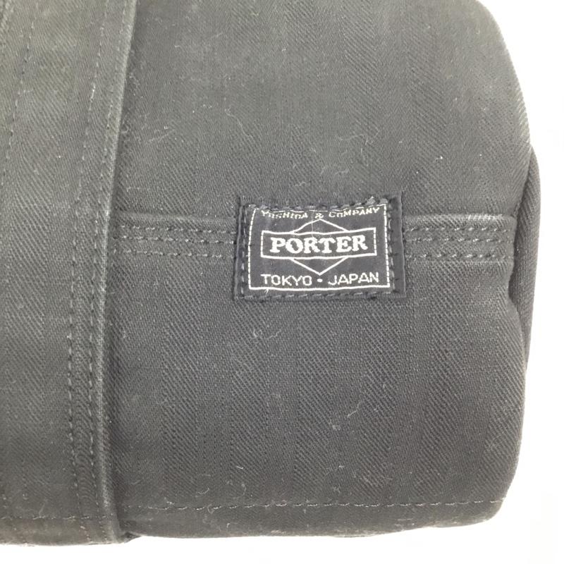 ポーター PORTER ハンドバッグ ハンドバッグ ドラムバッグ ボストンバッグ キャンバス ロゴ、文字 黒 / ブラック / メンズ USED 古着 中古 10105038