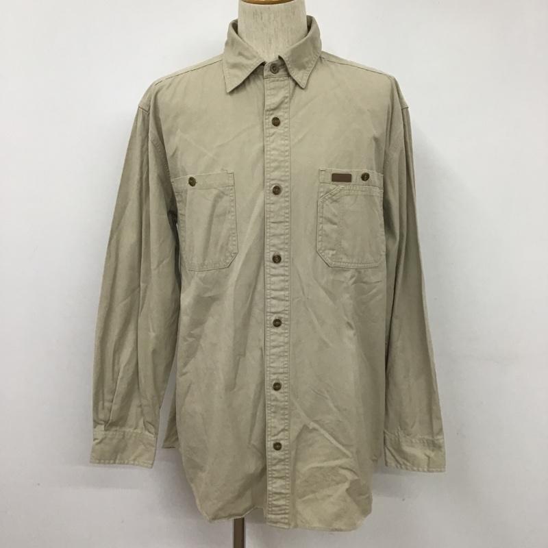 カーハート Carhartt シャツ、ブラウス 長袖 長袖シャツ カラーシャツ ポケットシャツ 長袖カットソー ミリタリーシャツ M ロゴ、文字 ベージュ / ベージュ / メンズ USED 古着 中古 10105072