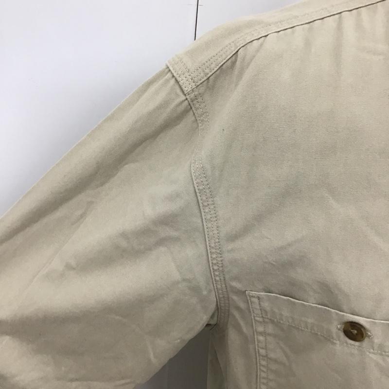 カーハート Carhartt シャツ、ブラウス 長袖 長袖シャツ カラーシャツ ポケットシャツ 長袖カットソー ミリタリーシャツ M ロゴ、文字 ベージュ / ベージュ / メンズ USED 古着 中古 10105072