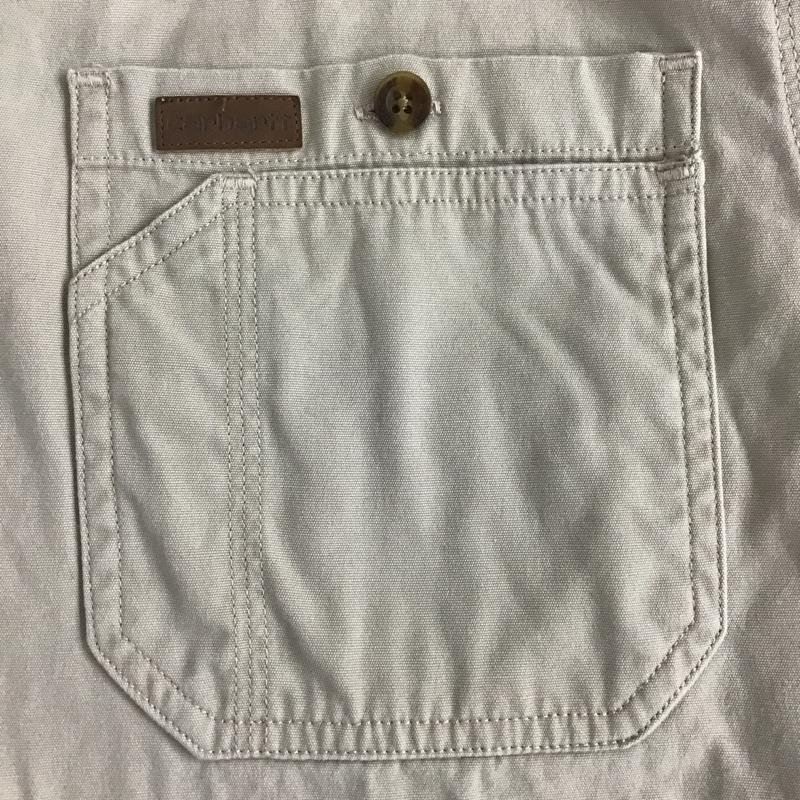 カーハート Carhartt シャツ、ブラウス 長袖 長袖シャツ カラーシャツ ポケットシャツ 長袖カットソー ミリタリーシャツ M ロゴ、文字 ベージュ / ベージュ / メンズ USED 古着 中古 10105072