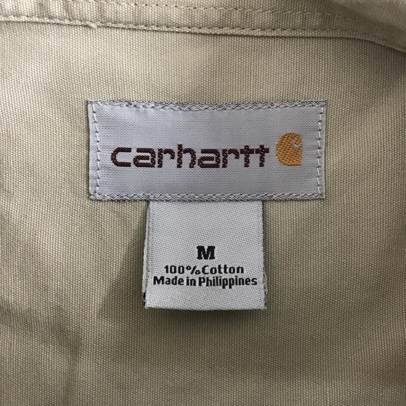 カーハート Carhartt シャツ、ブラウス 長袖 長袖シャツ カラーシャツ ポケットシャツ 長袖カットソー ミリタリーシャツ M ロゴ、文字 ベージュ / ベージュ / メンズ USED 古着 中古 10105072