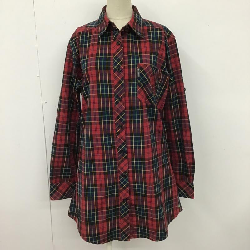 コロンビア Columbia ワンピース ひざ丈スカート 長袖チェックワンピース シャツワンピース タイトワンピース L チェック マルチカラー / マルチカラー / レディース USED 古着 中古 10105081