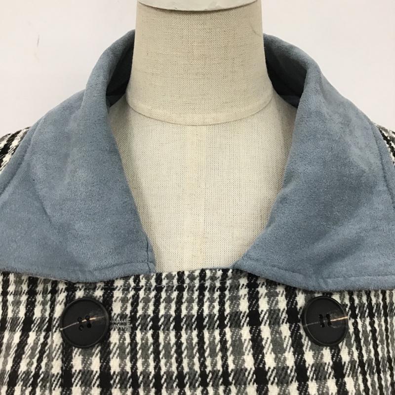 アビトーキョー ABITOKYO コート コート一般 A01B3932AB ダブルチェスターコート ロングコート アウター 0 チェック 黒 / ブラック / X 白 / ホワイト / X 灰 / グレー / レディース USED 古着 中古 10105094