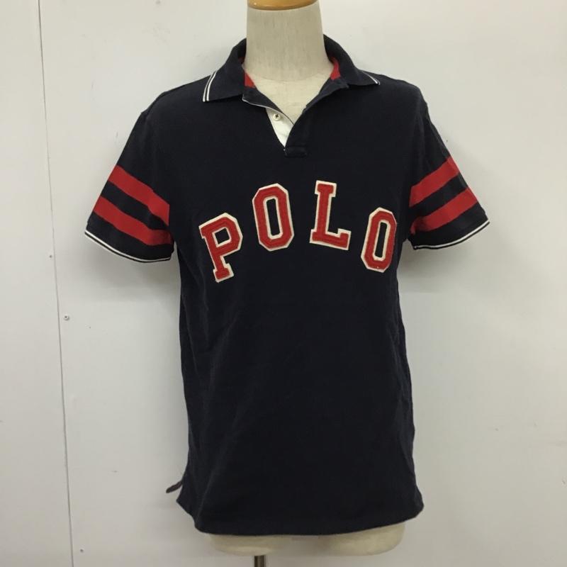 ポロラルフローレン POLO RALPH LAUREN ポロシャツ 半袖 半袖ポロシャツ カラーシャツ 半袖カットソー M ロゴ、文字 紺 / ネイビー / メンズ USED 古着 中古 10105102