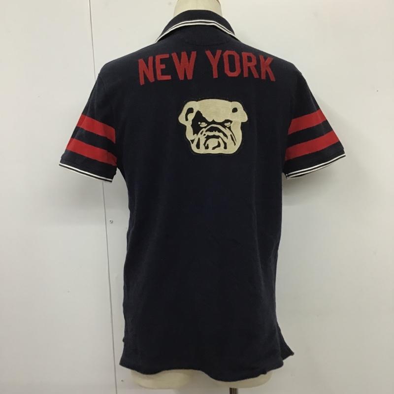 ポロラルフローレン POLO RALPH LAUREN ポロシャツ 半袖 半袖ポロシャツ カラーシャツ 半袖カットソー M ロゴ、文字 紺 / ネイビー / メンズ USED 古着 中古 10105102