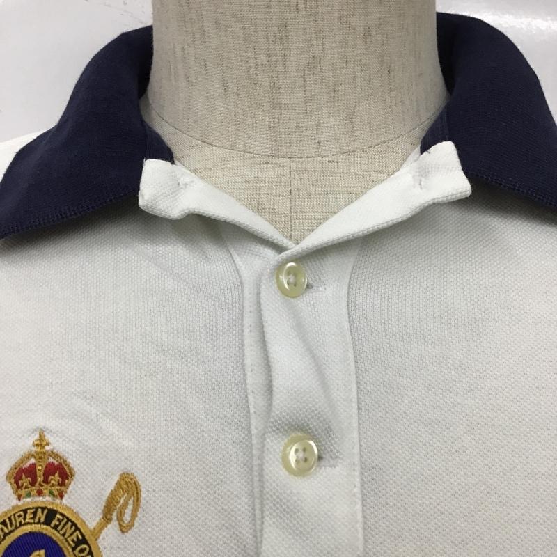 ポロラルフローレン POLO RALPH LAUREN ポロシャツ 半袖 半袖ポロシャツ カラーシャツ 半袖カットソー M ロゴ、文字 白 / ホワイト / メンズ USED 古着 中古 10105104