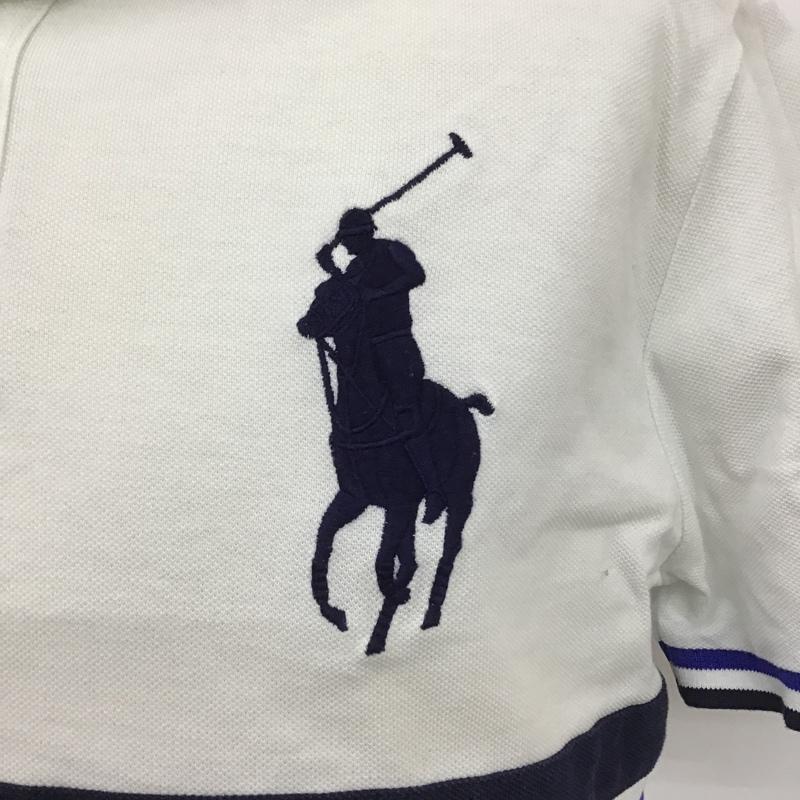 ポロラルフローレン POLO RALPH LAUREN ポロシャツ 半袖 半袖ポロシャツ カラーシャツ 半袖カットソー M ロゴ、文字 白 / ホワイト / メンズ USED 古着 中古 10105104