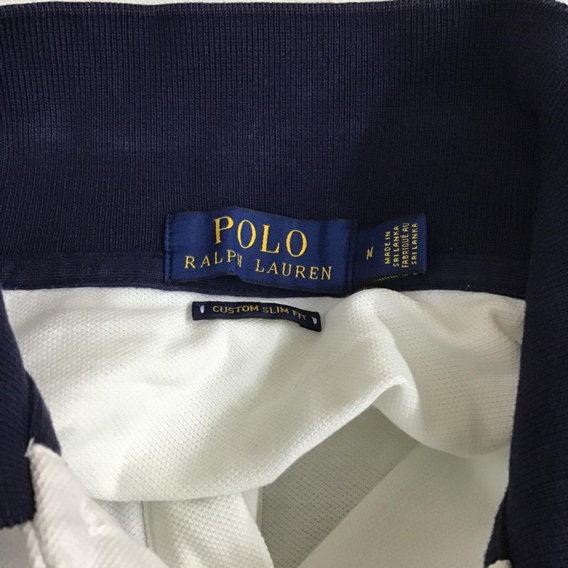ポロラルフローレン POLO RALPH LAUREN ポロシャツ 半袖 半袖ポロシャツ カラーシャツ 半袖カットソー M ロゴ、文字 白 / ホワイト / メンズ USED 古着 中古 10105104