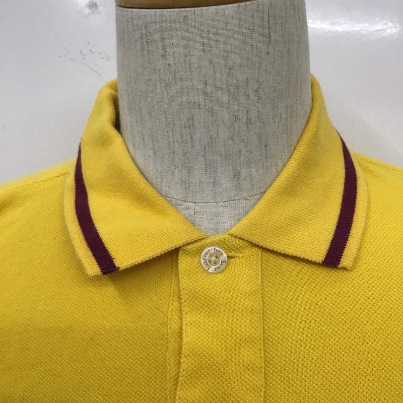 イヴサンローラン Yves Saint Laurent ポロシャツ 半袖 半袖ポロシャツ カラーシャツ 半袖カットソー 古着 80s~90s M ロゴ、文字 黄 / イエロー / メンズ USED 古着 中古 10105106