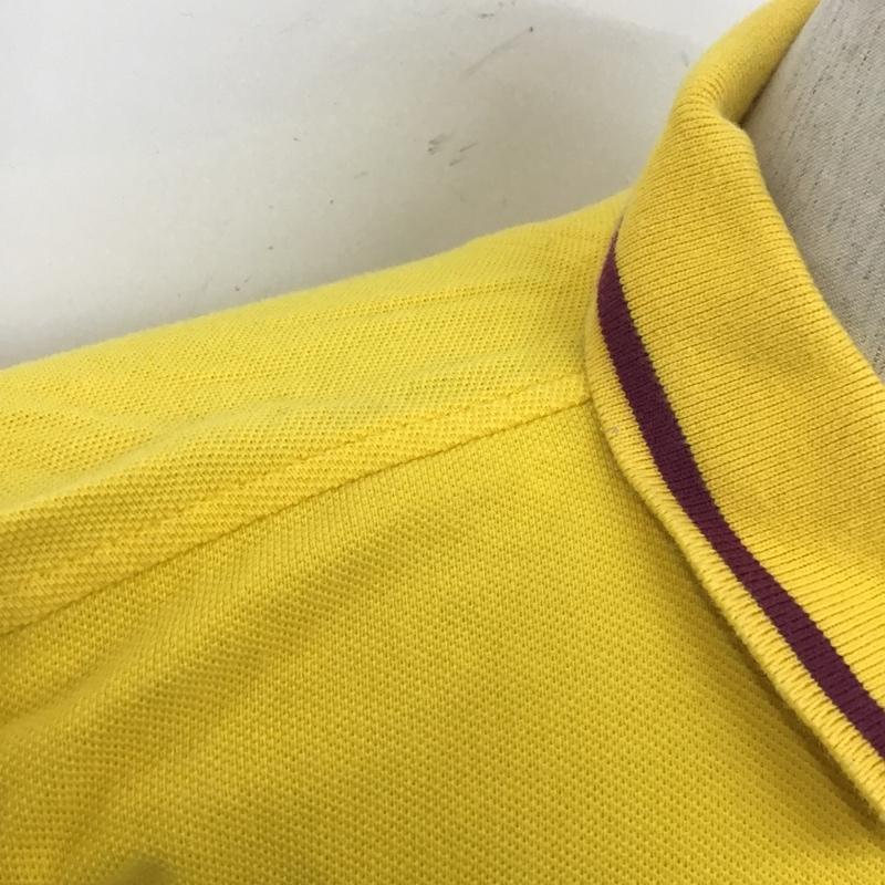 イヴサンローラン Yves Saint Laurent ポロシャツ 半袖 半袖ポロシャツ カラーシャツ 半袖カットソー 古着 80s~90s M ロゴ、文字 黄 / イエロー / メンズ USED 古着 中古 10105106