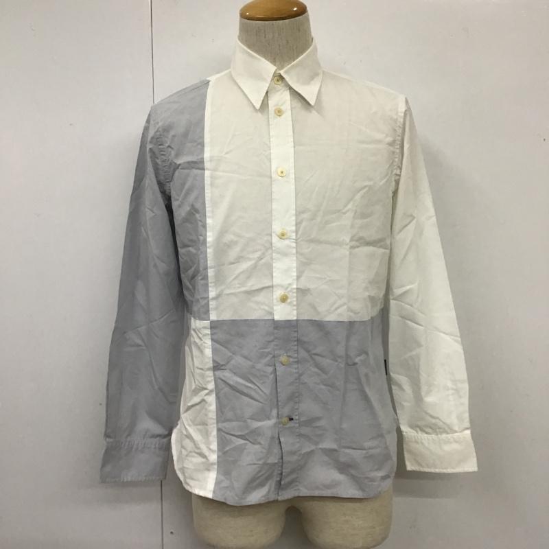ポールスミスジーンズ Paul Smith JEANS シャツ、ブラウス 長袖 長袖シャツ カラーシャツ カジュアルシャツ 長袖カットソー S 無地 白 / ホワイト / X 灰 / グレー / メンズ USED 古着 中古 10105108