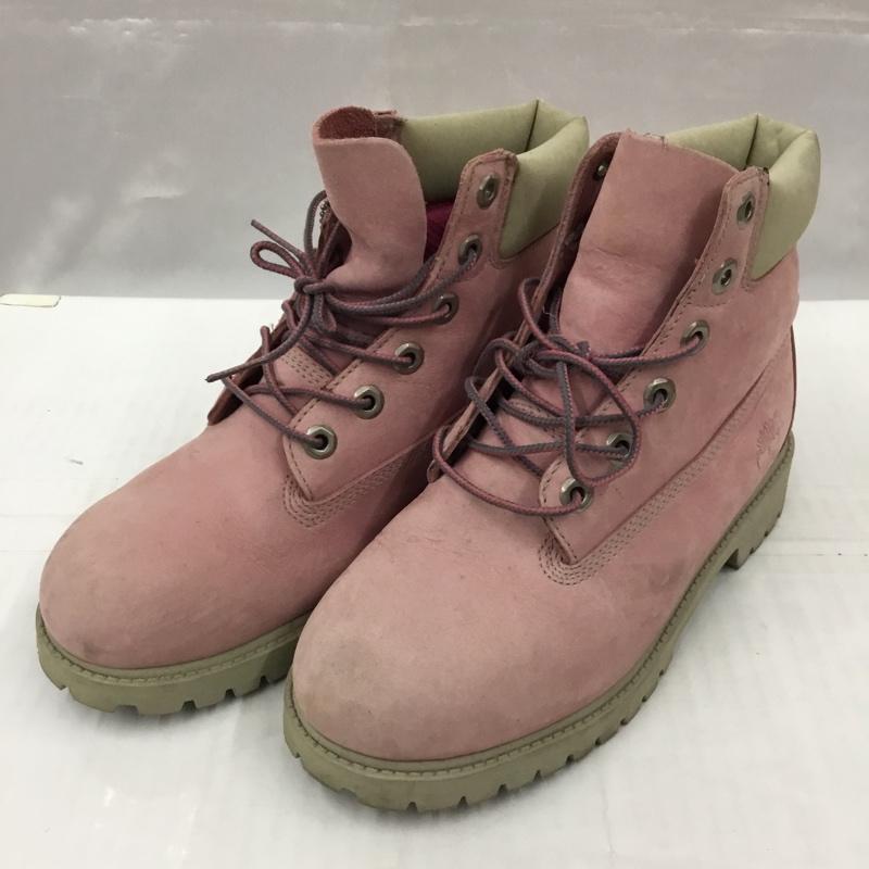 ティンバーランド Timberland ブーツ ショートブーツ 12919W シックスインチ クラシック ブーツ Jr’s 23.5cm 23.5cm ワンポイント 桃 / ピンク / レディース USED 古着 中古 10105112