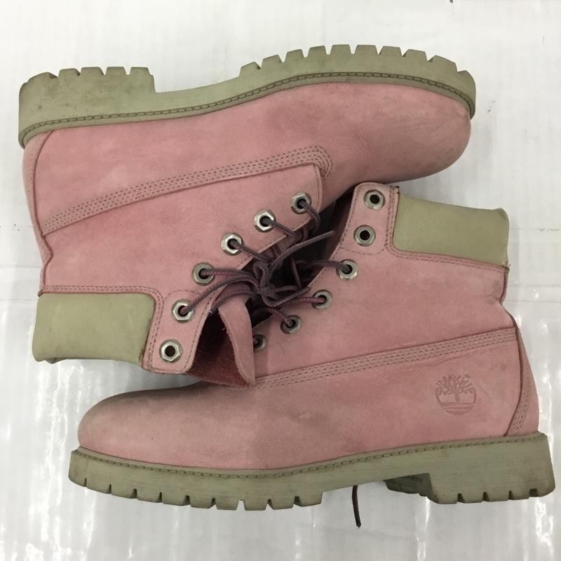 ティンバーランド Timberland ブーツ ショートブーツ 12919W シックスインチ クラシック ブーツ Jr’s 23.5cm 23.5cm ワンポイント 桃 / ピンク / レディース USED 古着 中古 10105112
