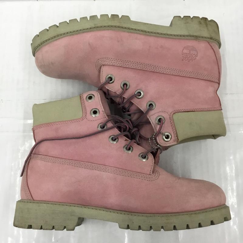ティンバーランド Timberland ブーツ ショートブーツ 12919W シックスインチ クラシック ブーツ Jr’s 23.5cm 23.5cm ワンポイント 桃 / ピンク / レディース USED 古着 中古 10105112