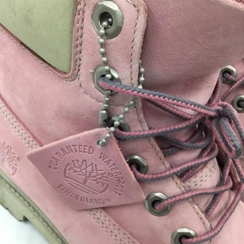 ティンバーランド Timberland ブーツ ショートブーツ 12919W シックスインチ クラシック ブーツ Jr’s 23.5cm 23.5cm ワンポイント 桃 / ピンク / レディース USED 古着 中古 10105112