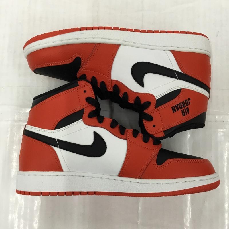 ナイキ NIKE スニーカー スニーカー 705300-800 AIR JORDAN 1 RETRO HIGH BG 22.5cm 箱有 22.5cm ロゴ、文字 白 / ホワイト / X 黒 / ブラック / X 橙 / オレンジ / レディース USED 古着 中古 10105131