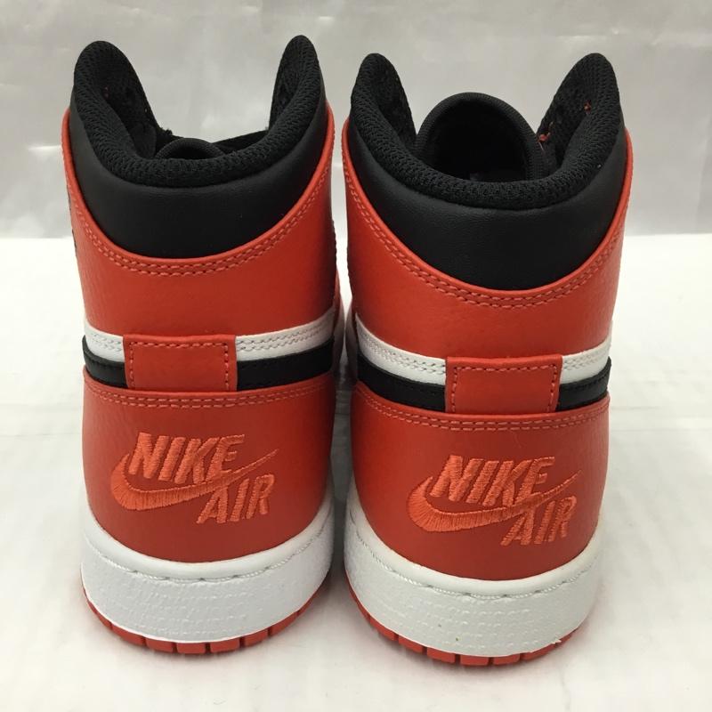 ナイキ NIKE スニーカー スニーカー 705300-800 AIR JORDAN 1 RETRO HIGH BG 22.5cm 箱有 22.5cm ロゴ、文字 白 / ホワイト / X 黒 / ブラック / X 橙 / オレンジ / レディース USED 古着 中古 10105131