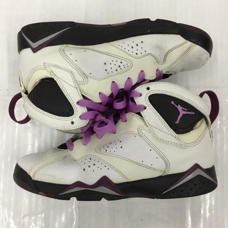 ナイキ NIKE スニーカー スニーカー 442960-127 AIR JORDAN 7 RETRO GG 23.5cm 23.5cm ロゴ、文字 白 / ホワイト / X 黒 / ブラック / X 紫 / パープル / レディース USED 古着 中古 10105134