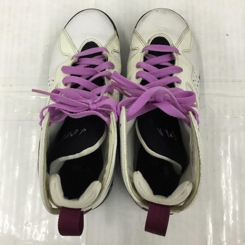 ナイキ NIKE スニーカー スニーカー 442960-127 AIR JORDAN 7 RETRO GG 23.5cm 23.5cm ロゴ、文字 白 / ホワイト / X 黒 / ブラック / X 紫 / パープル / レディース USED 古着 中古 10105134