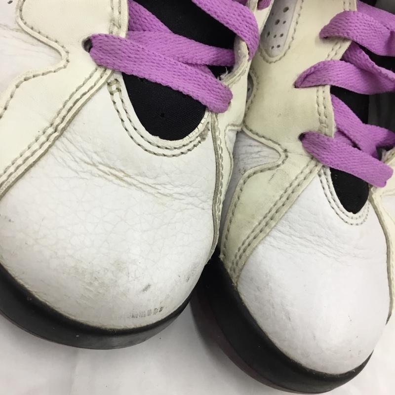 ナイキ NIKE スニーカー スニーカー 442960-127 AIR JORDAN 7 RETRO GG 23.5cm 23.5cm ロゴ、文字 白 / ホワイト / X 黒 / ブラック / X 紫 / パープル / レディース USED 古着 中古 10105134