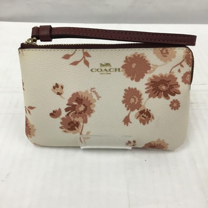 コーチ COACH ポーチ ポーチ F78037 リストレットポーチ 花柄 ロゴ、文字 桃 / ピンク / レディース USED 古着 中古 10105137