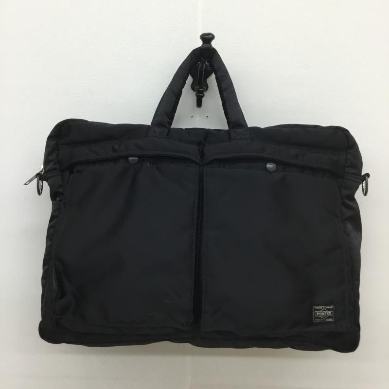 ポーター PORTER ブリーフケース、書類かばん ブリーフケース、書類かばん TANKER 2WAY BRIEFCASE ロゴ、文字 黒 / ブラック / メンズ USED 古着 中古 10105156