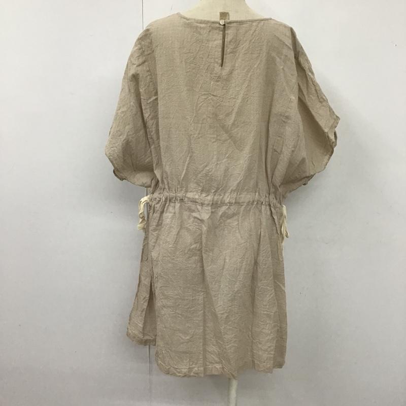 サマンサモスモス Samansa Mos2 カットソー 半袖 FLD-1711172 スリット フレンチスリーブ ギャザー チュニック 半袖カットソー FREE 無地 ベージュ / ベージュ / レディース USED 古着 中古 10105165
