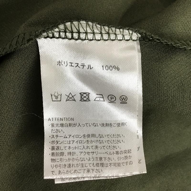 エミプラス emi+ シャツワンピース 長袖 長袖シャツワンピース カラーワンピース フレアスカート ロングワンピース 無地 カーキ / カーキ / レディース USED 古着 中古 10105172