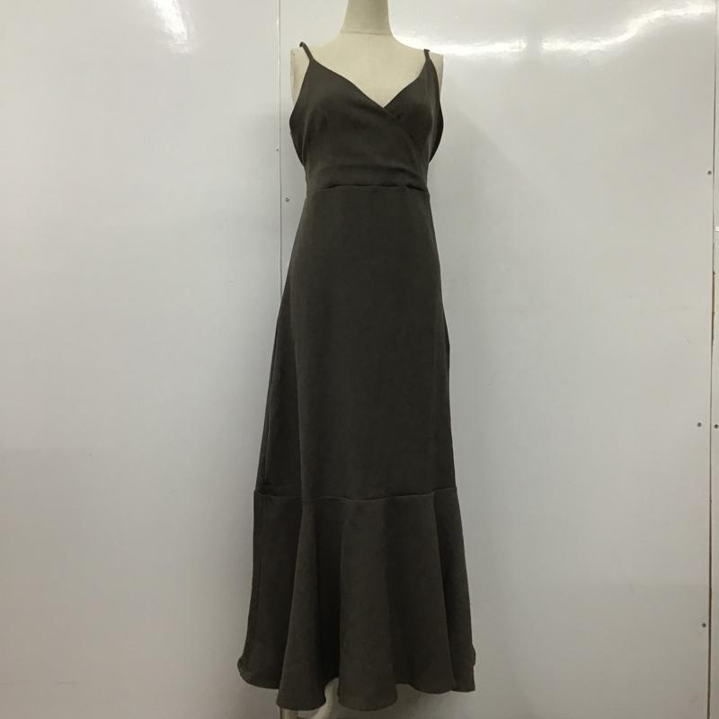 エミプラス emi+ ワンピース ロングスカート キャミソールロングワンピース フレアスカートワンピース 無地 茶 / ブラウン / レディース USED 古着 中古 10105174