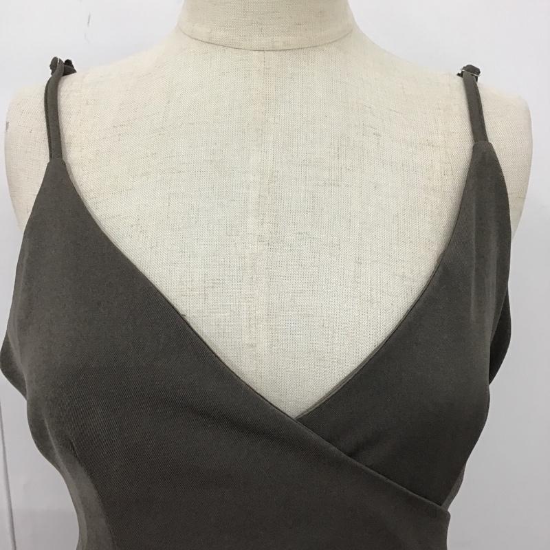 エミプラス emi+ ワンピース ロングスカート キャミソールロングワンピース フレアスカートワンピース 無地 茶 / ブラウン / レディース USED 古着 中古 10105174