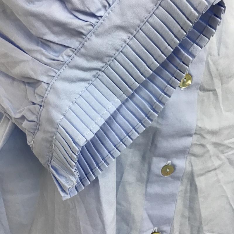 ザラ ZARA シャツ、ブラウス 半袖 半袖シャツ スタンドカラーシャツ カジュアルシャツ M 無地 水色 / ライトブルー / レディース USED 古着 中古 10105184