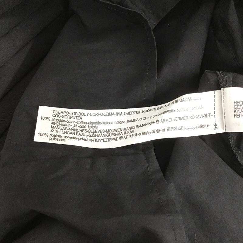 ザラ ZARA シャツ、ブラウス 半袖 半袖シャツ 袖フレアシャツ カラーシャツ カジュアルシャツ ショート丈 S 無地 黒 / ブラック / レディース USED 古着 中古 10105185