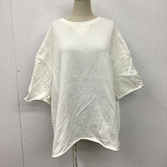 ザラ ZARA パーカー 半袖 半袖カットソー スウェット半袖カットソー クルーネック S 無地 白 / ホワイト /  レディース USED 古着 中古 10105186